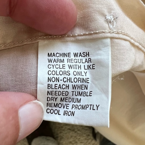 Mazzoni Long Sleeve Button Down Dress Shirt in Cream Men’s Sz 18 1/2 - Picture 7 of 7